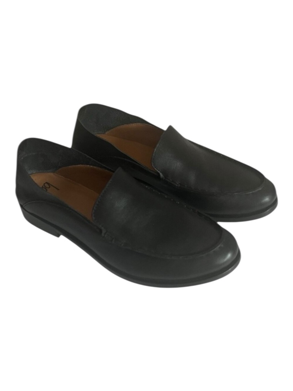 Beek Pepper Black Leather Slip On Loafers Size 7